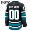 Børn NHL San Jose Sharks Trøje Tilpasset 2024-25 Fanatics Premium Sort Tredje